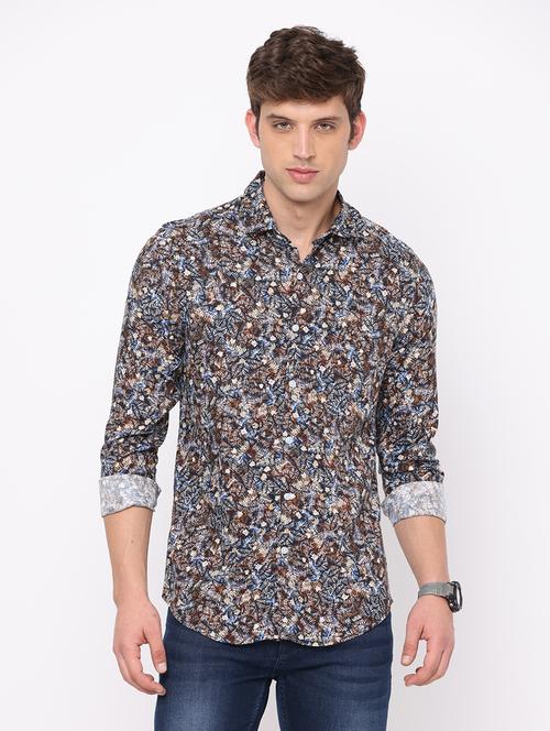 mens printed casual shirt - 19693260 - Very Small Image - 1