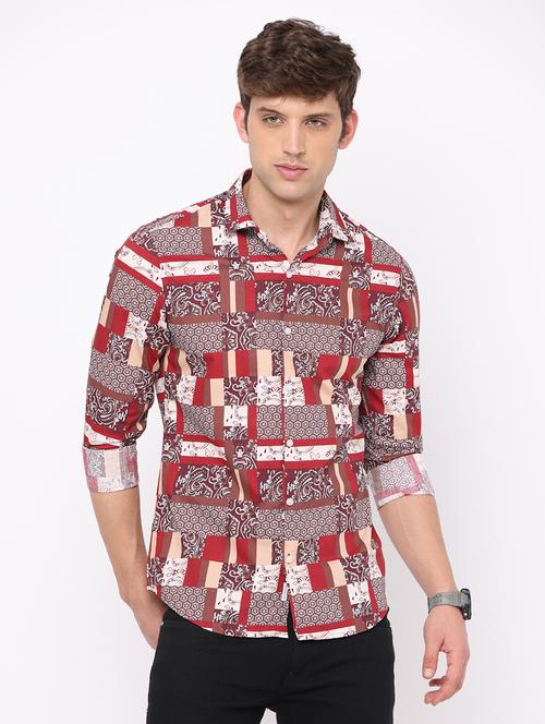 mens printed casual shirt - 19693263 - Very Small Image - 1