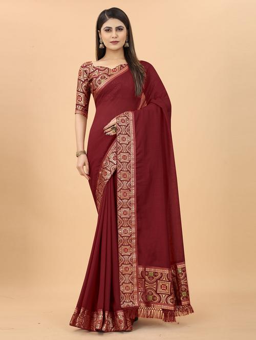 women's banarasi saree with blouse - 19693382 - Very Small Image - 1