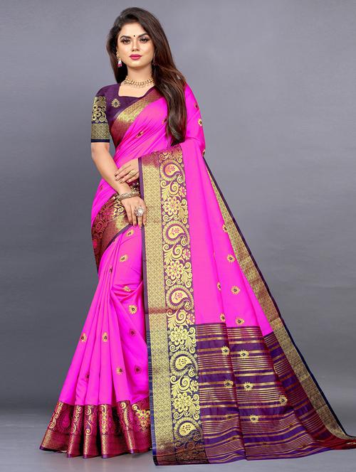 women's banarasi saree - 19693439 - Very Small Image - 1