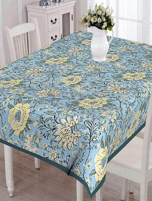 texstylers multicolor cotton printed 6 seater rectangular dining table cloth(60" x 90") - 19693639 - Very Small Image - 1