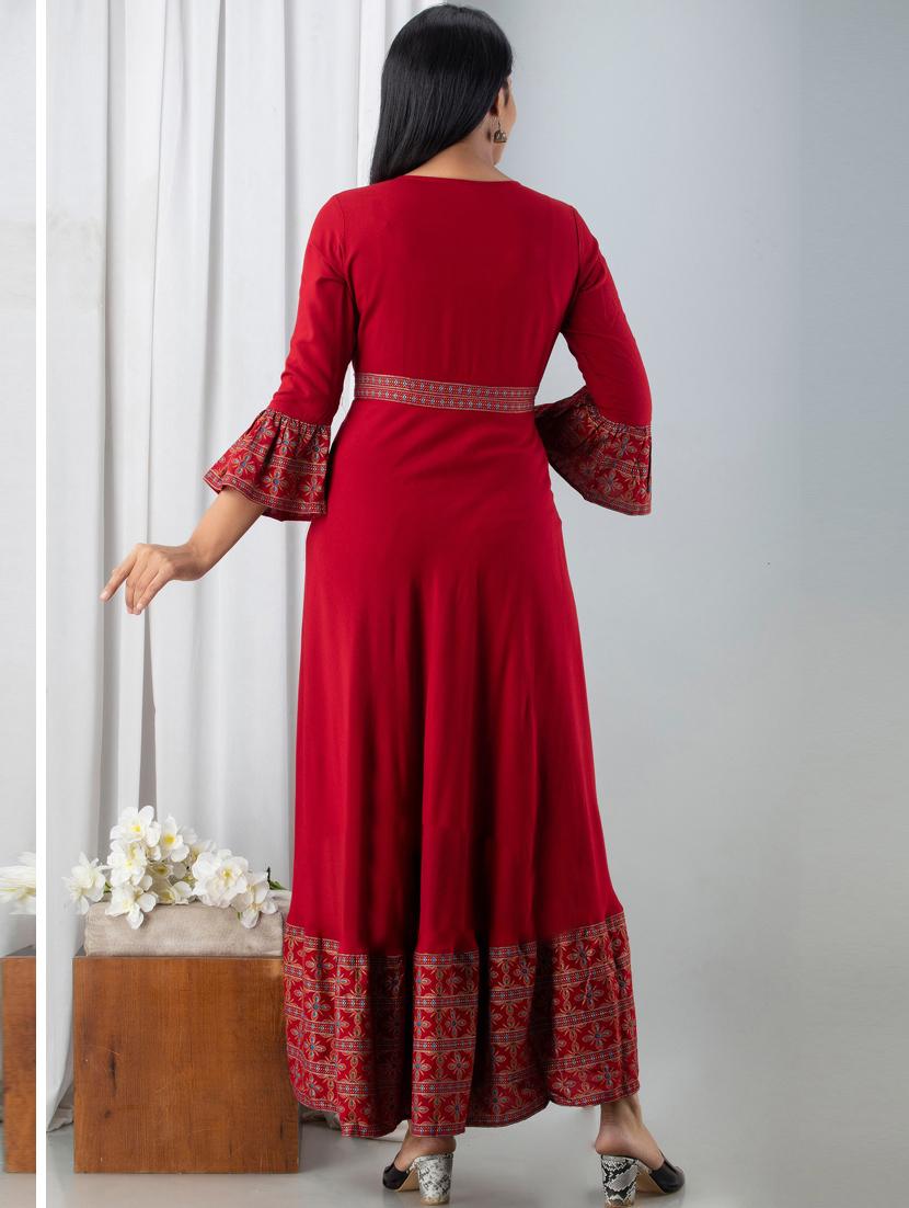 women printed front slit kurta - 19693690 - Zoom Image - 2