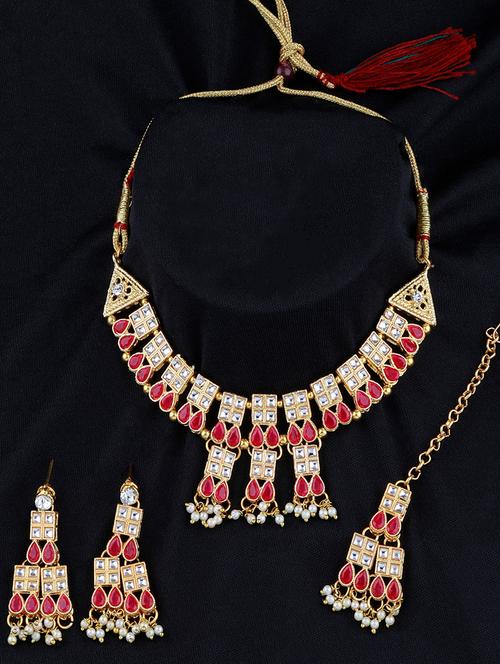 gold brass necklaces and earring - 19693776 - Very Small Image - 1