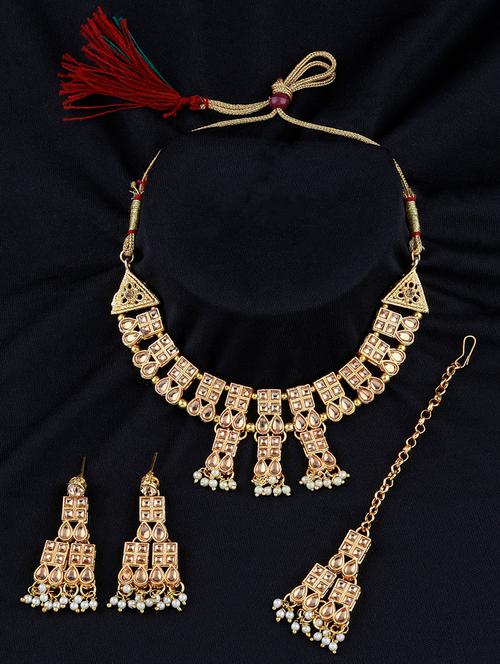 gold brass necklaces and earring - 19693778 - Very Small Image - 1