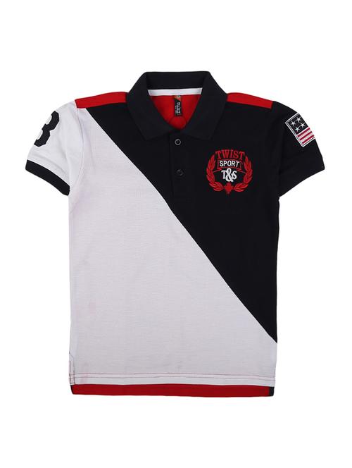 boys polo neck colour block t-shirt - 19694034 - Very Small Image - 1