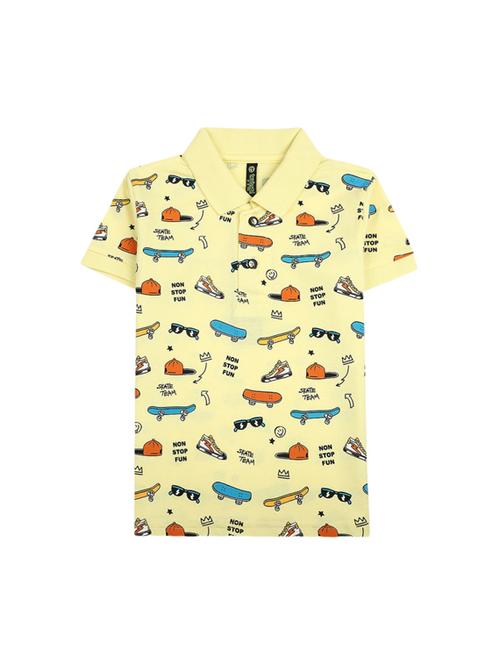 yellow printed polo neck t-shirt - 19694089 - Very Small Image - 1