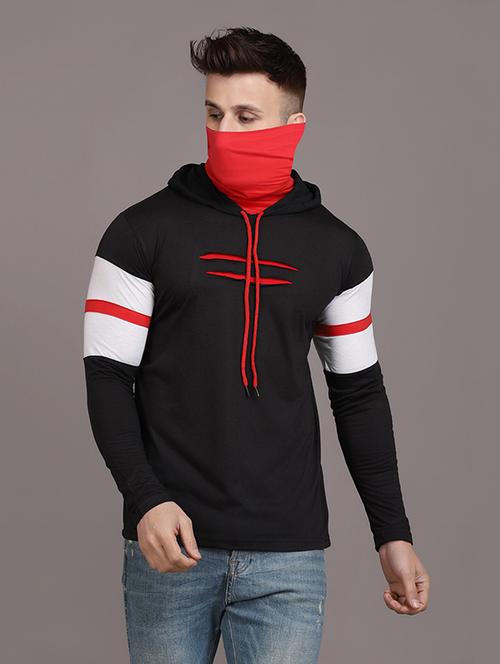 cotton solid hooded t-shirt - 19694467 - Very Small Image - 1