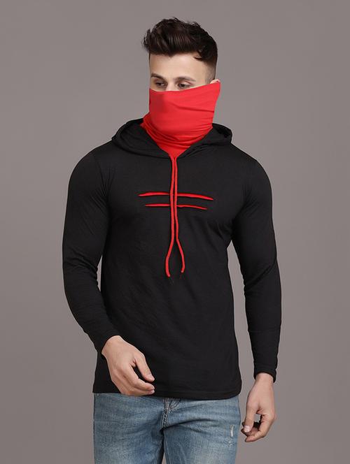 cotton solid hooded t-shirt - 19694472 - Very Small Image - 1