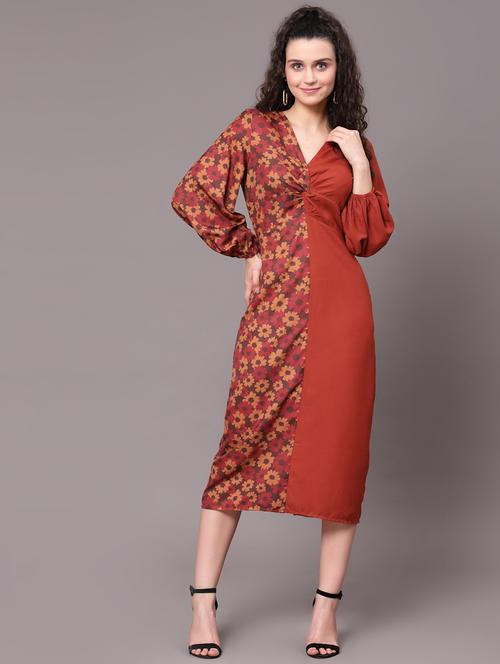 printed a-line dress - 19695441 - Very Small Image - 1