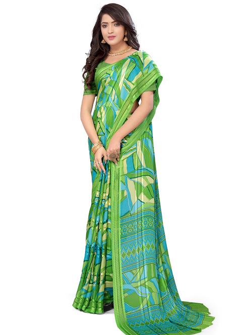 abstract printed woven saree with blouse - 19695622 - Very Small Image - 1