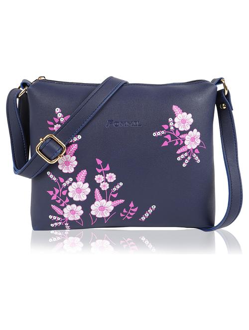 blue leatherette (pu) sling bag - 19695740 - Very Small Image - 1