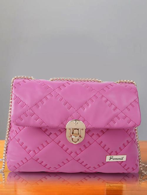 pink leatherette (pu) sling bag - 19695755 - Very Small Image - 1