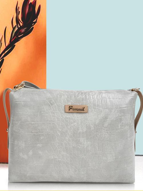 grey leatherette (pu) sling bag - 19695774 - Very Small Image - 1