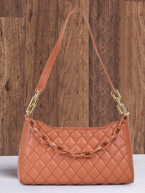 tan leatherette (pu) handbag - 19695890 - Very Small Image - 1