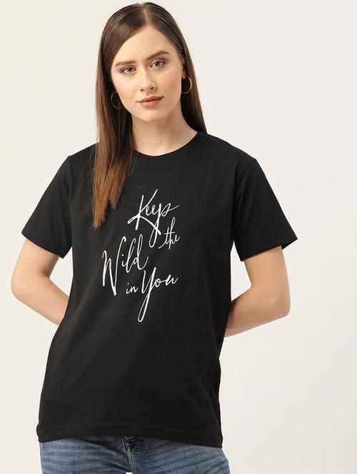 women's chest print crew neck t-shirt - 19697187 - Very Small Image - 1