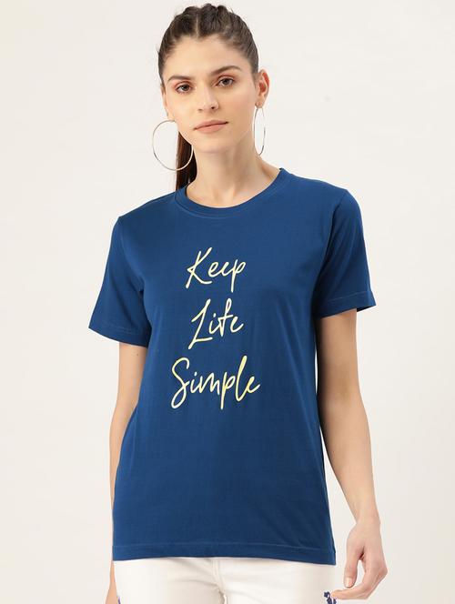 women's front print round neck t-shirt - 19697303 - Very Small Image - 1