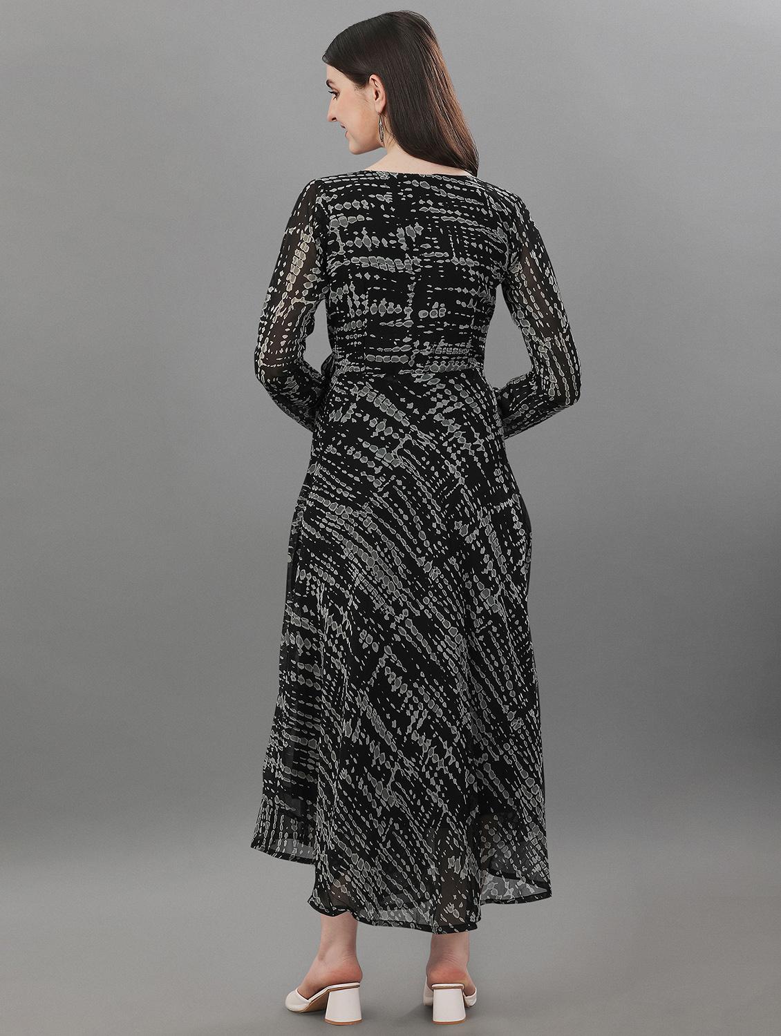 women's fit & flare abstract dress - 19698587 - Standard Image - 2