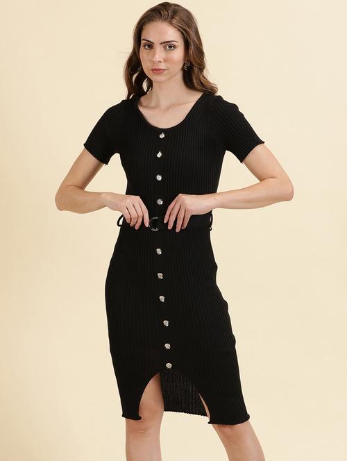 women's bodycon solid dress - 19698838 - Very Small Image - 1