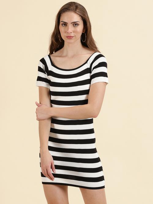 Women's Bodycon Striped Dress - 19698843 - Very Small Image - 1