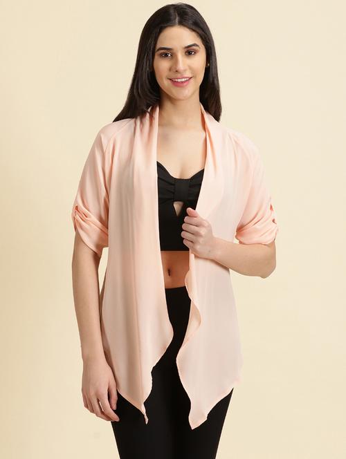 women pink asymmetric shrug - 19698885 - Very Small Image - 1