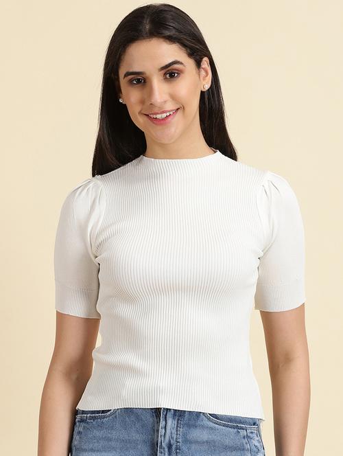 women's straight round neck top - 19698995 - Very Small Image - 1