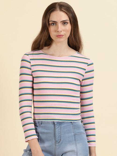 women's crop boat neck top - 19699042 - Very Small Image - 1