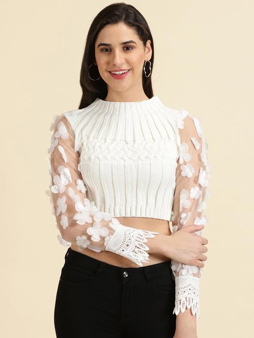 women's crop high neck top - 19699105 - Very Small Image - 1