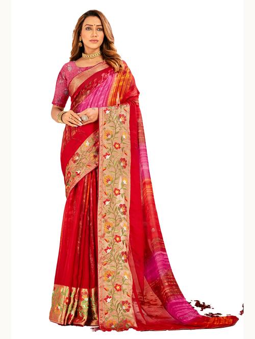 self designed woven saree with blouse - 19700041 - Very Small Image - 1