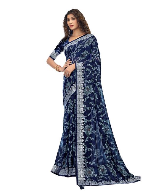 printed woven saree with blouse - 19700067 - Very Small Image - 1