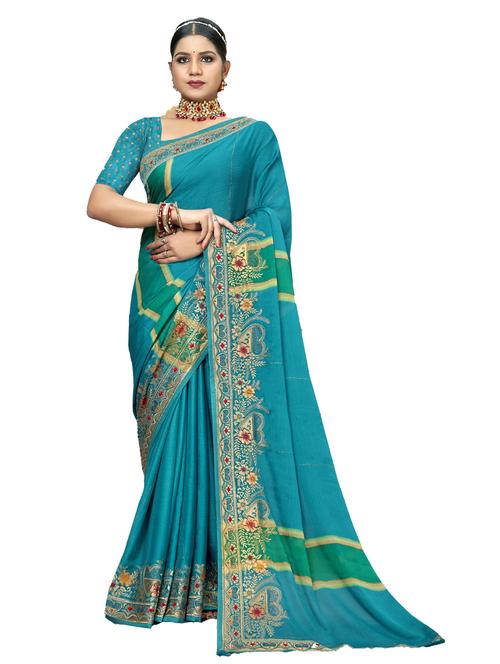 self designed woven saree with blouse - 19700107 - Very Small Image - 1