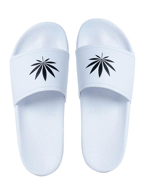 white leatherette slip on flip flops - 19700184 - Very Small Image - 1