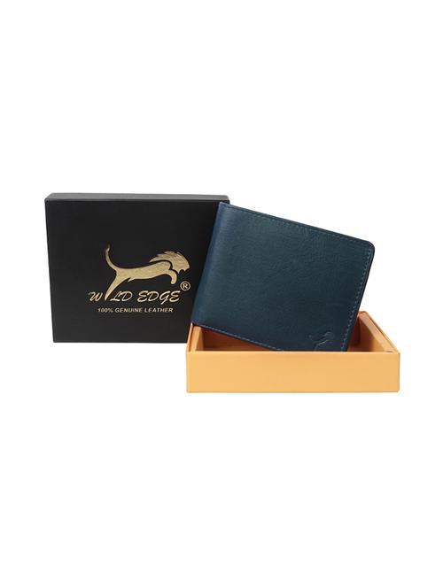 Blue Genuine Leather Wallet - 19707852 - Very Small Image - 1