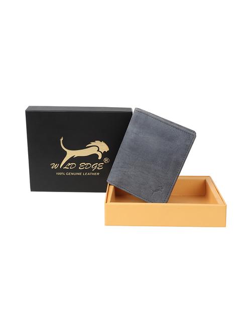 Blue Genuine Leather Wallet - 19707977 - Very Small Image - 1