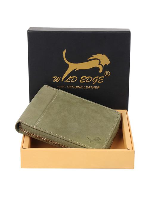 Green Genuine Leather Wallet - 19707985 - Very Small Image - 1