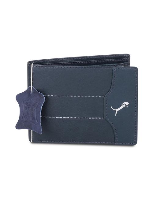 Blue Genuine Leather Wallet - 19707995 - Very Small Image - 1