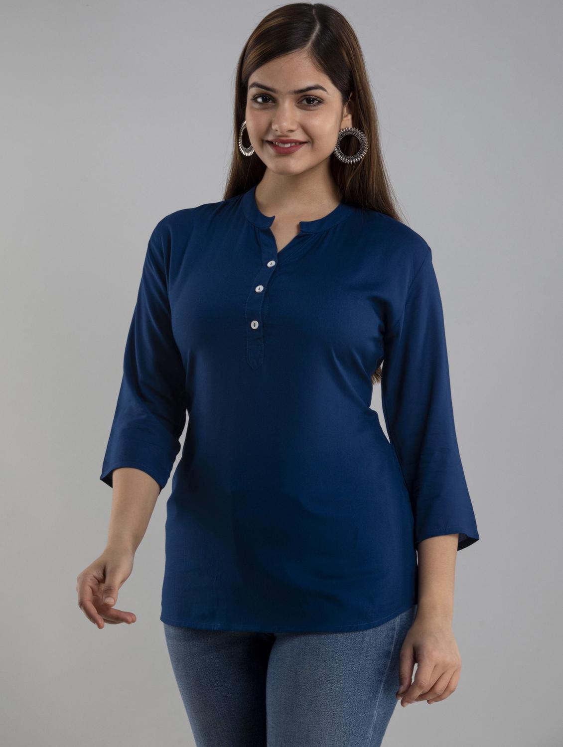 women's a line key hole neck top - 19709109 - Standard Image - 2