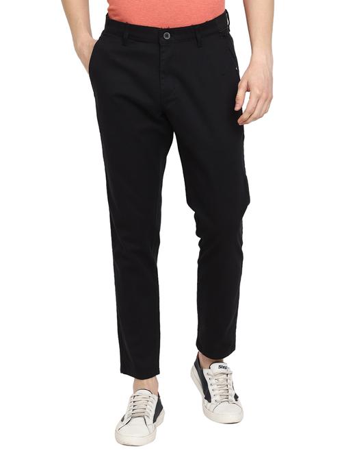 black polyester chinos casual trousers - 19709406 - Very Small Image - 1