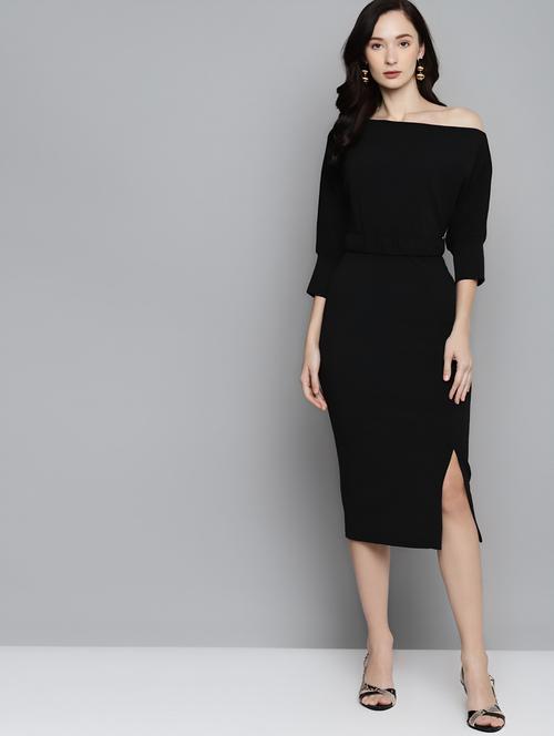 women's bodycon solid dress - 19711791 - Very Small Image - 1