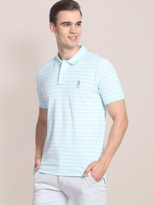 light blue cotton polo t-shirt - 19713027 - Very Small Image - 1