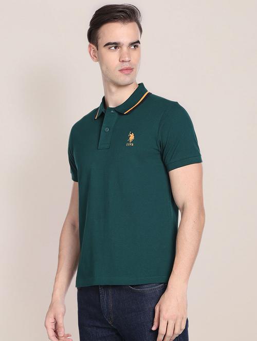 teal cotton polo t-shirt - 19713091 - Very Small Image - 1