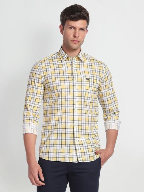 yellow cotton casual shirt - 19713754 - Very Small Image - 1