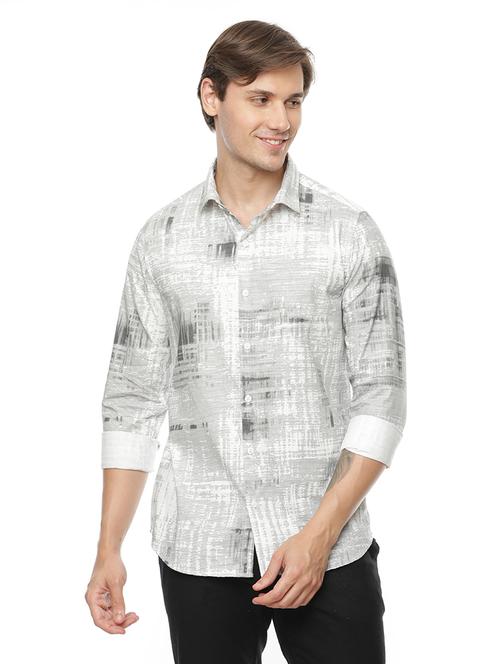 mens self design casual shirt - 19714334 - Very Small Image - 1