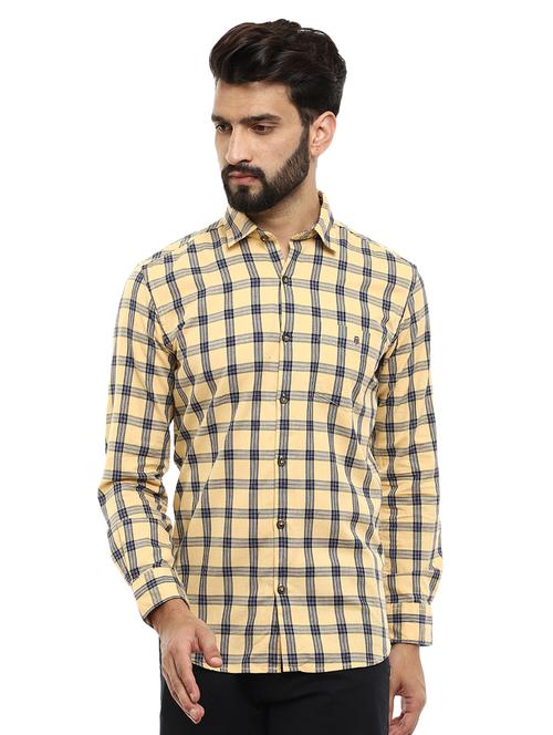 yellow cotton casual shirt - 19717518 - Very Small Image - 1