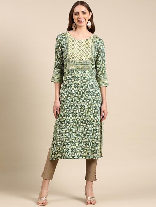 women's straight kurta - 19719277 - Very Small Image - 1