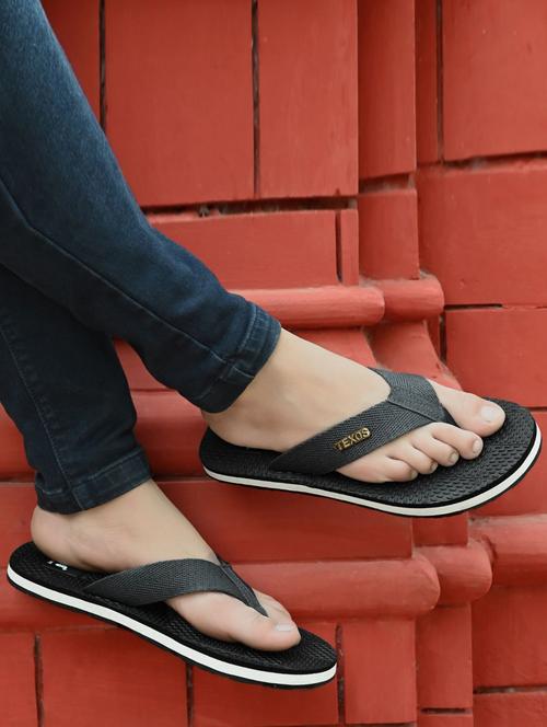 black leatherette slip on slippers - 19720531 - Very Small Image - 1