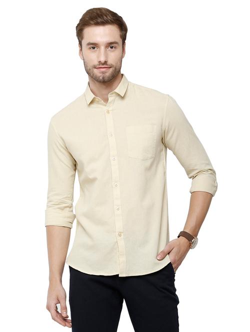 beige cotton casual shirt - 19722430 - Very Small Image - 1