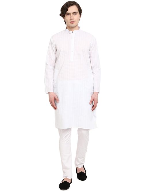 white check kurta pyjama ethnic wear set - 19724919 - Very Small Image - 1