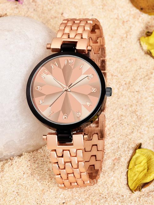 lorenz classic rose-gold analogue women's wrist watch | as-127a - 19730860 - Very Small Image - 1