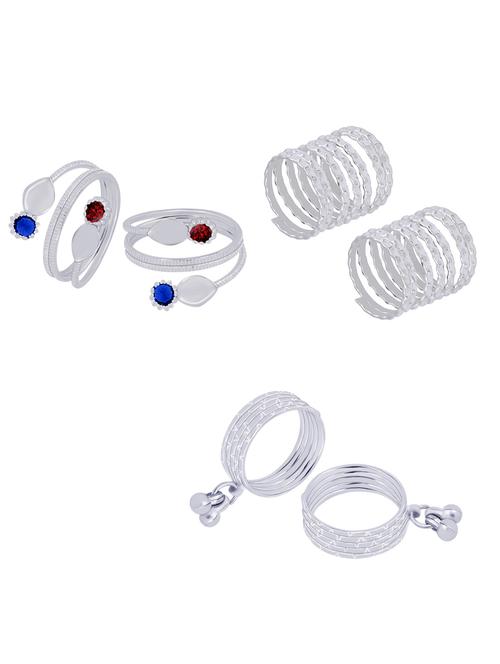 silver plated toe ring (3 pair) - 19734175 - Very Small Image - 1