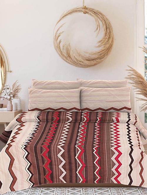 indhome life abstract, cotton double bedsheet with 2 pillow covers, queen size 108 inch by 108 inch,200 tc-soft fabric - 19734305 - Very Small Image - 1